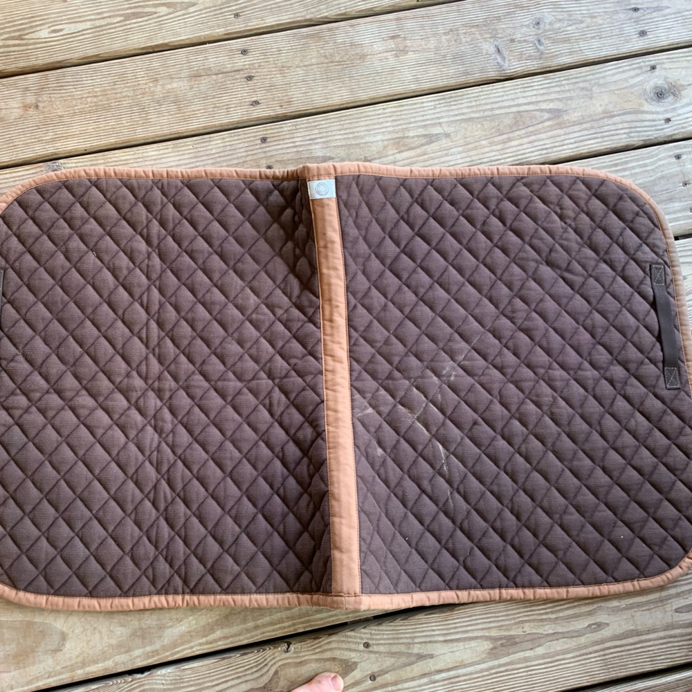 Brown and tan Hermès saddle pad